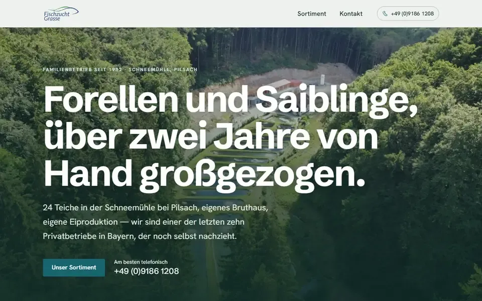 fischzucht-grasse.de, von uns gebaut und gehostet