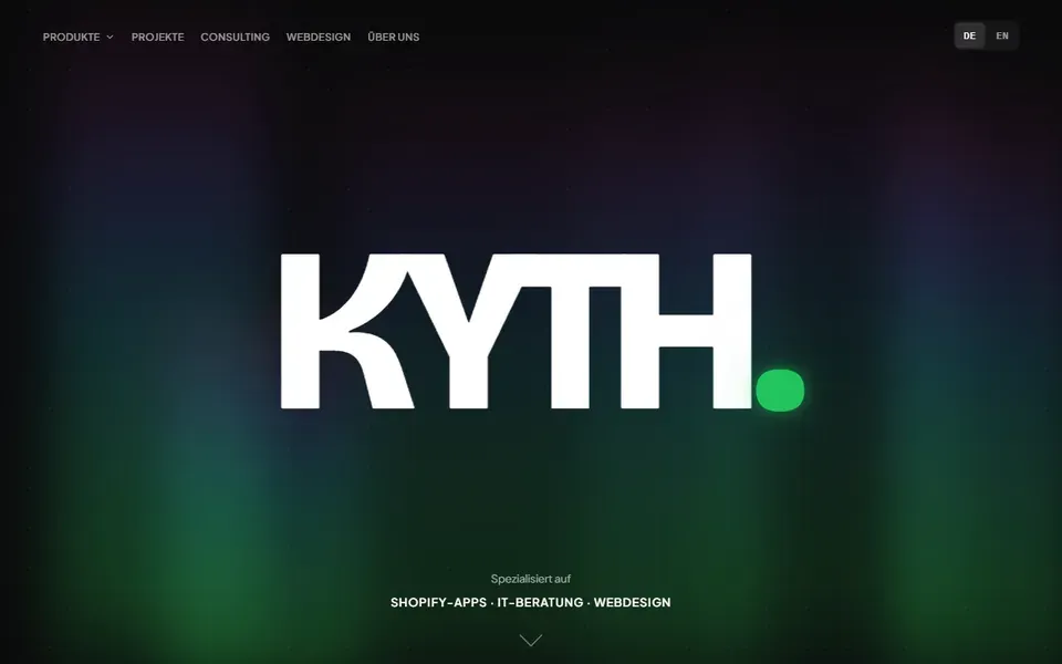 Screenshot der Seite kyth.systems